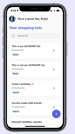 Shopping list creation